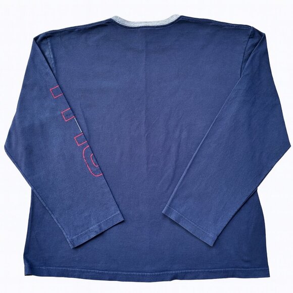 Vintage  Tommy Hilfiger Tommy Jeans Long Sleeve Shirt Navy Men’s Large - Picture 2 of 13